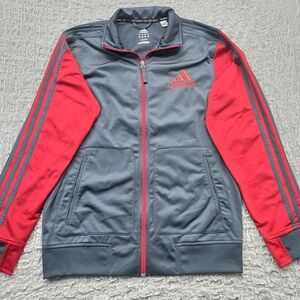 Adidas Red and Gray Track Jacket